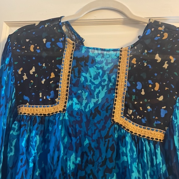 Anthropologie BI-nk Miranda Peasant Blouse Blue Women's - Picture 3 of 5